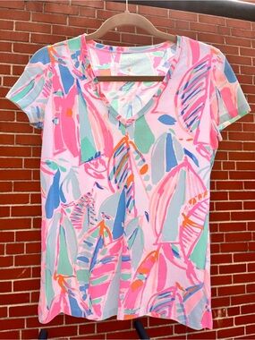 Lilly Pulitzer Pastel Floral V-Neck Tee